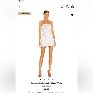Retrofete Sparkling Silver and White Mini Dress